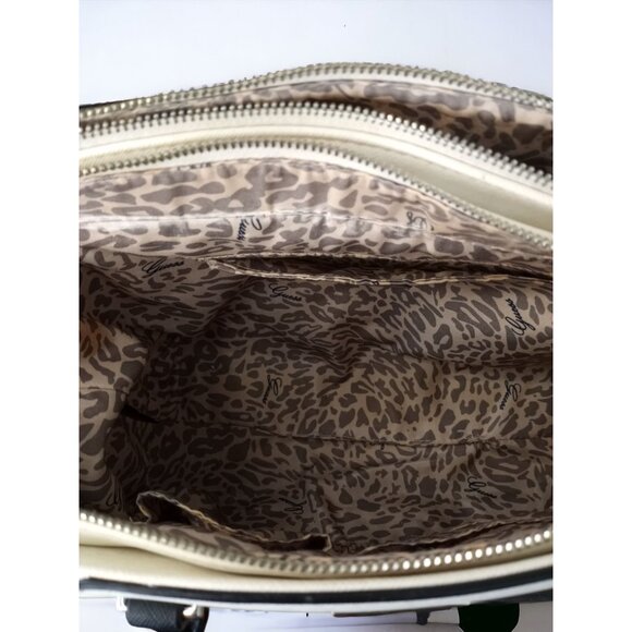 Guess 1981 White, Cream & Black Handbag / Shoulder Satchel / Purse With Adjustab - Picture 9 of 16